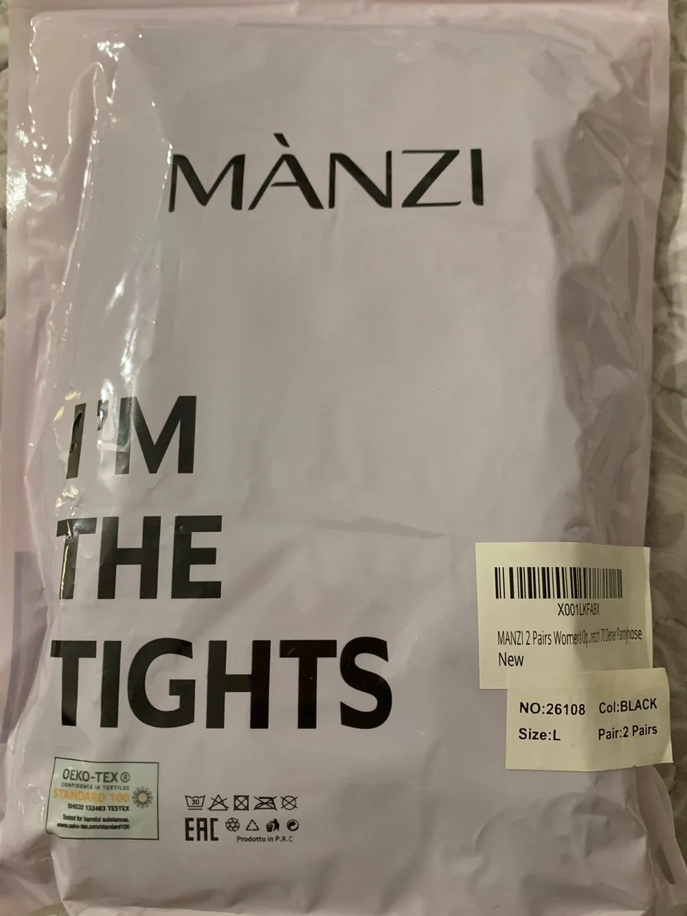 Manzi Black Opaque Tights